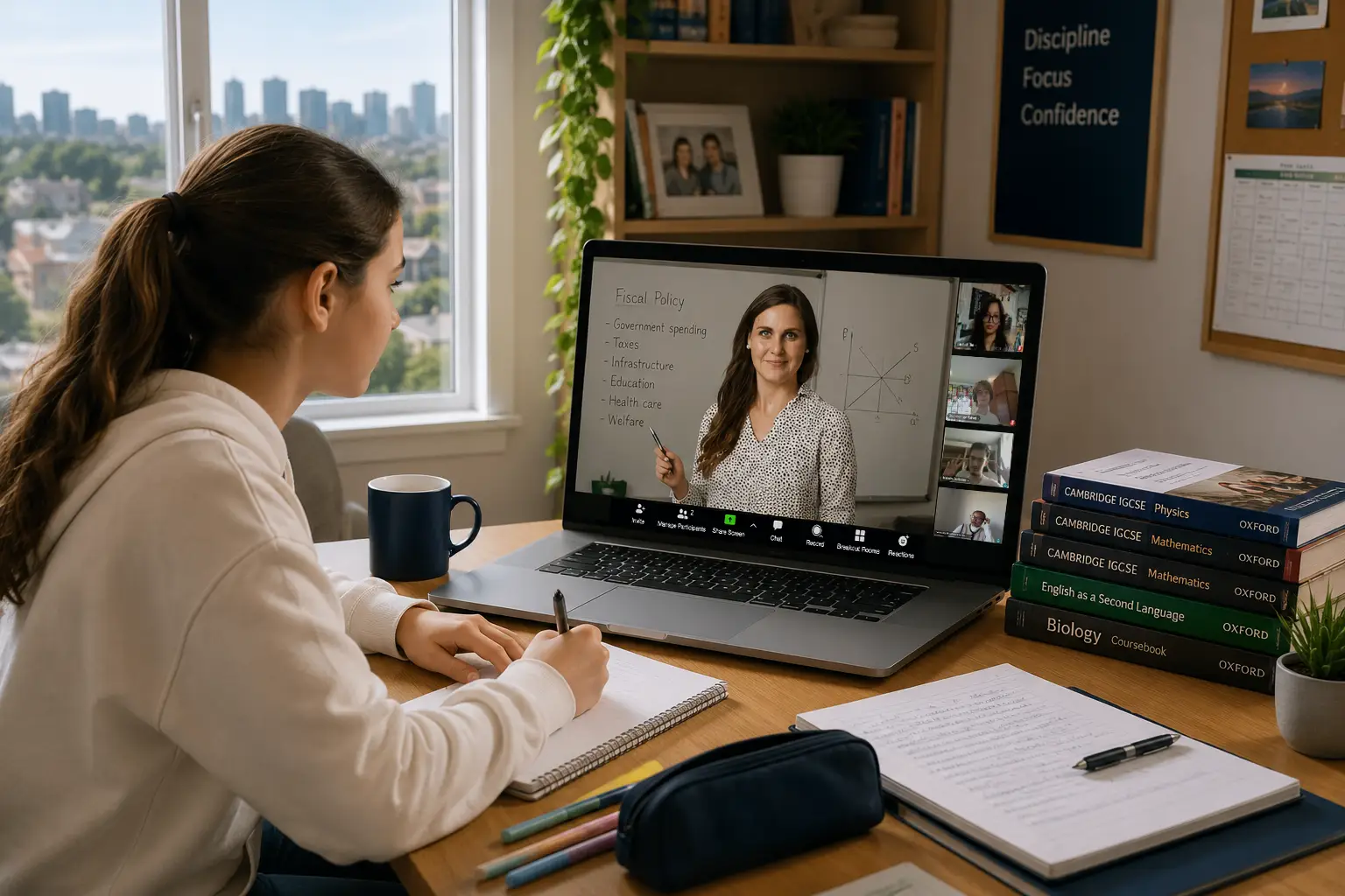 Family choosing to study from home with an online British school