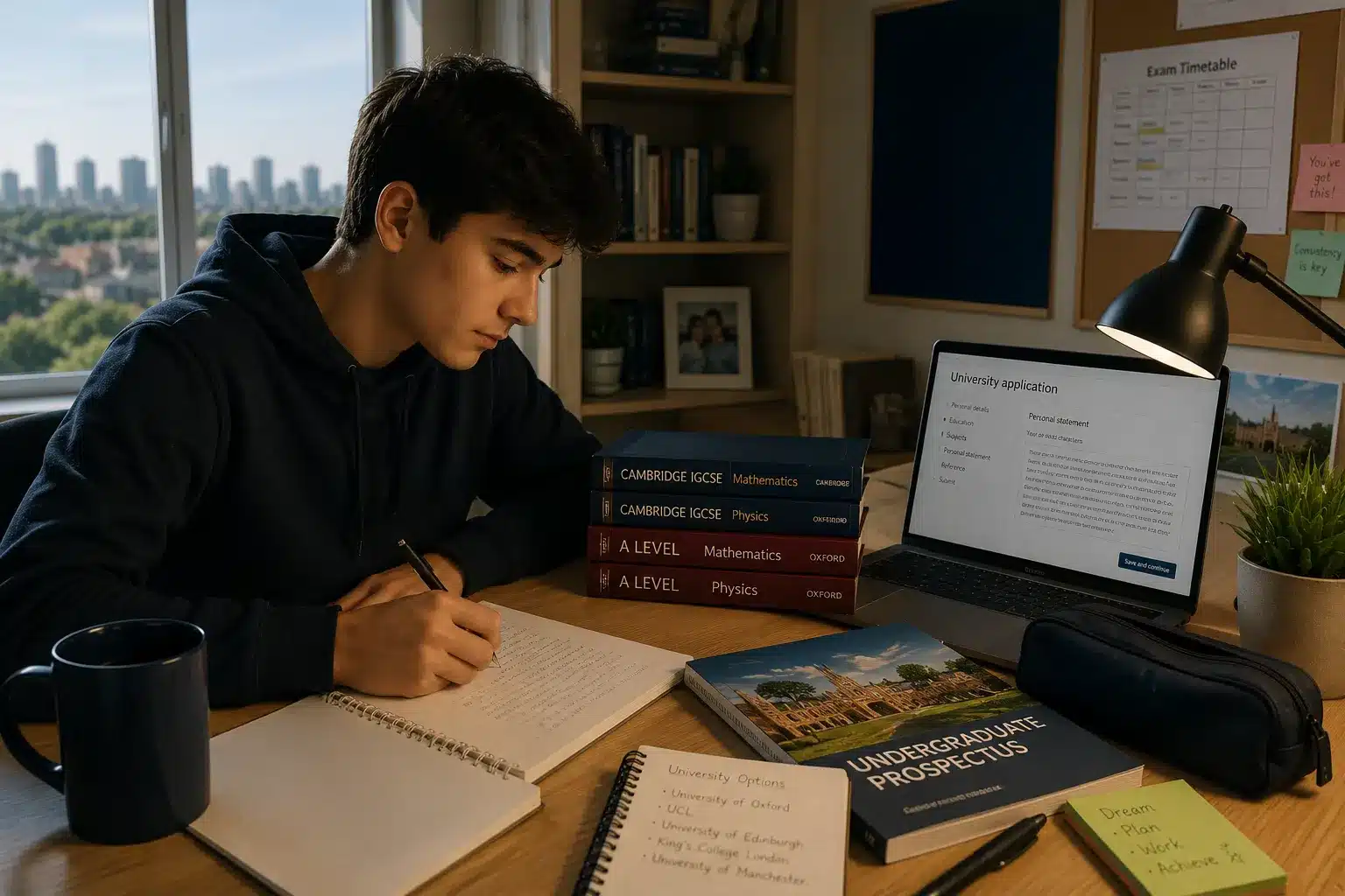 Student progressing from IGCSE to A Level and preparing for university with IWS Online School