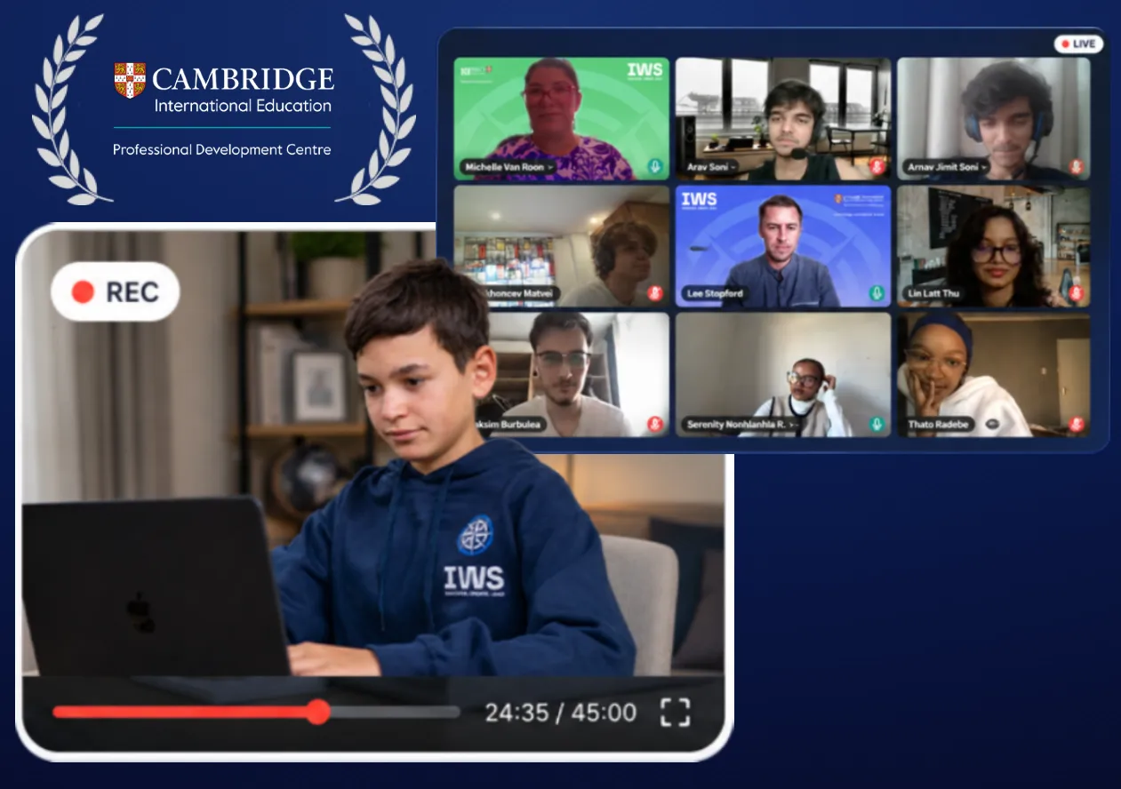 IWS teacher supporting a student online