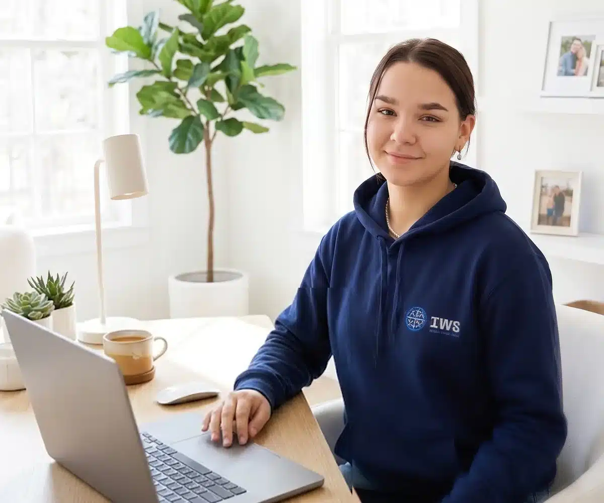 Student getting answers about the IWS online university foundation programme